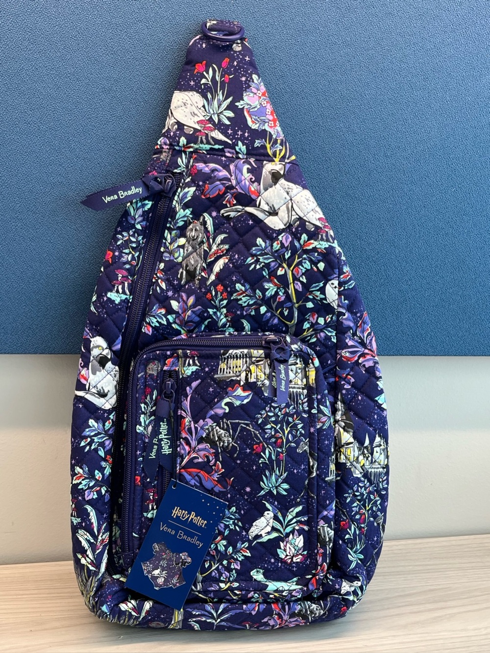 Vera Bradley Harry Potter Large Sling Backpack Forbidden Forest w/Lanyard